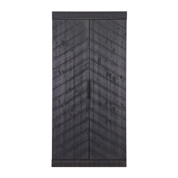 Zwarte kledingkast 2-deurs standaard