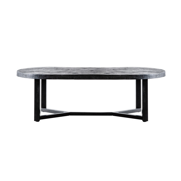 Ovale salontafel van zwart hout