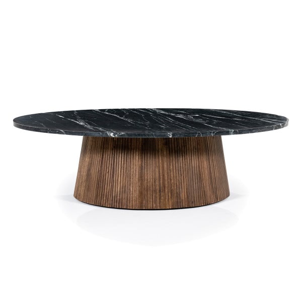 Ovale salontafel zwart marmer