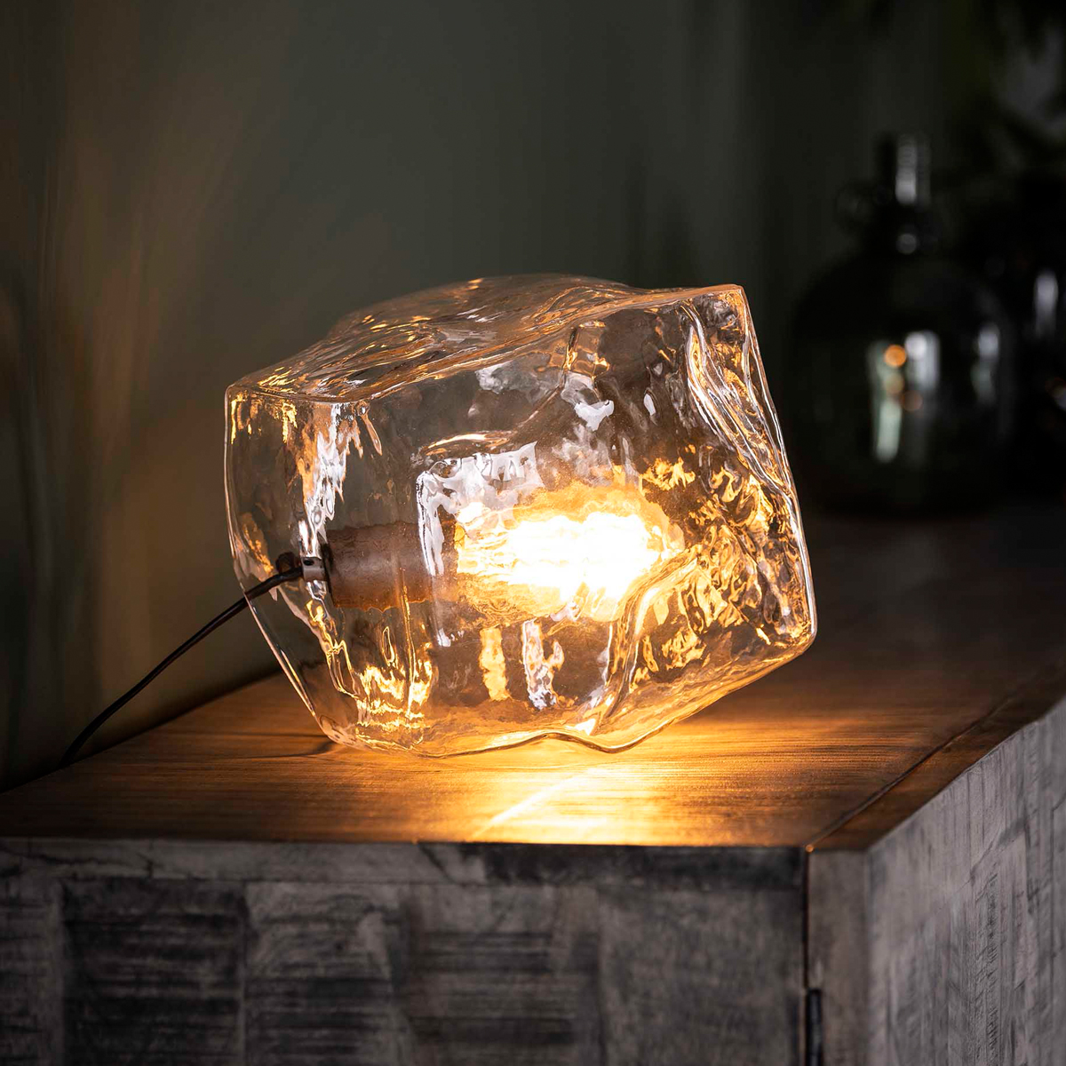 Onbemand Vijf Tenen Glazen tafellamp steenvorm | Santa Rock | LUMZ
