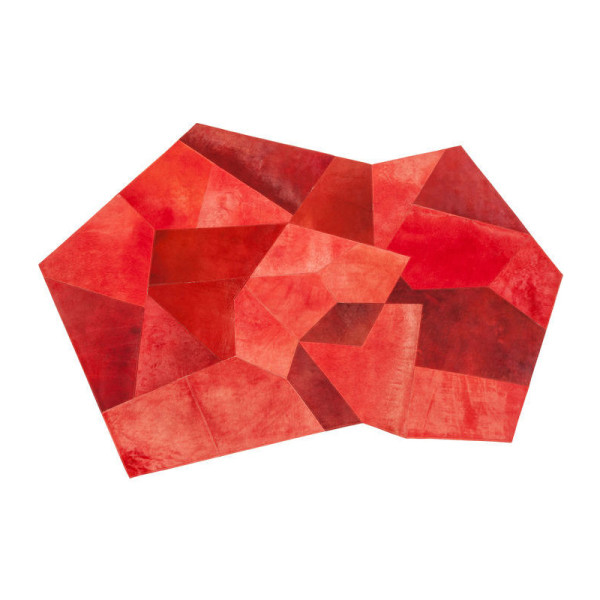 Asymmetrisch vloerkleed rood