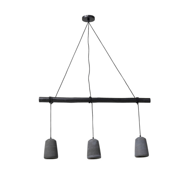 Hanglamp beton zwart hout