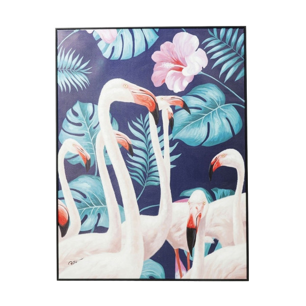 Flamingo schilderij met zwarte lijst