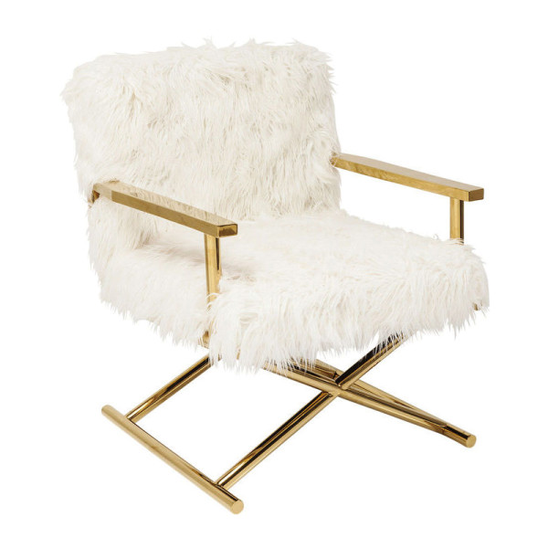 Design fauteuil met gouden poot