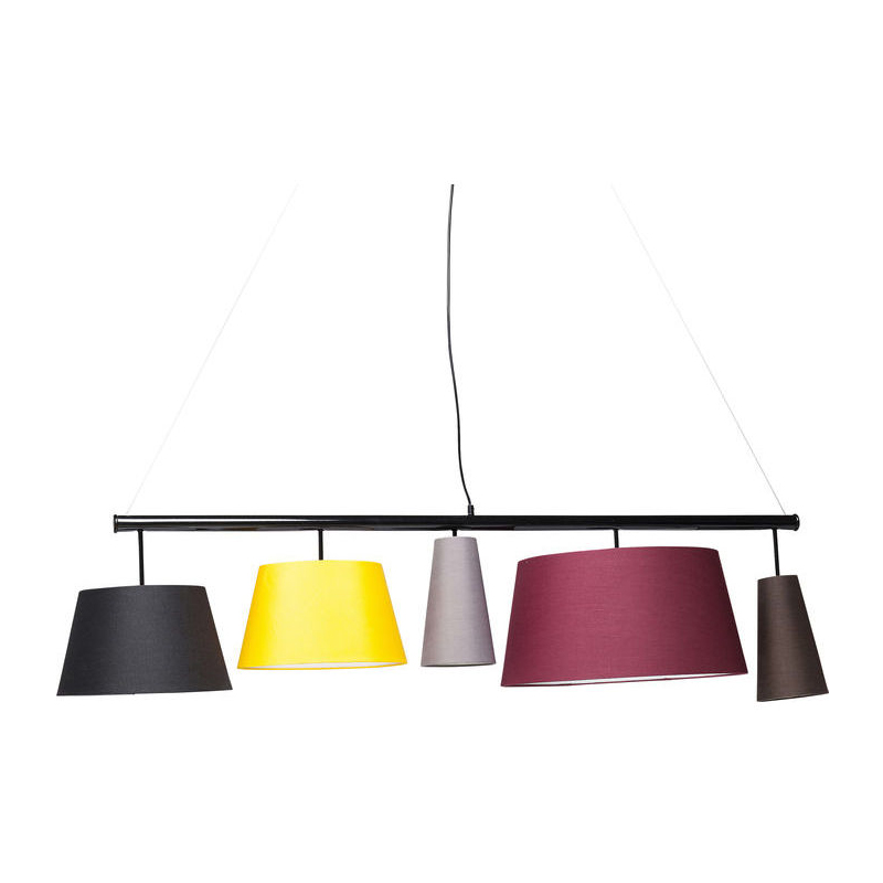 Hanglamp met 5 kleuren lampenkappen