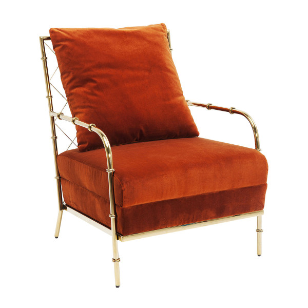 Oranje fauteuil fluweel