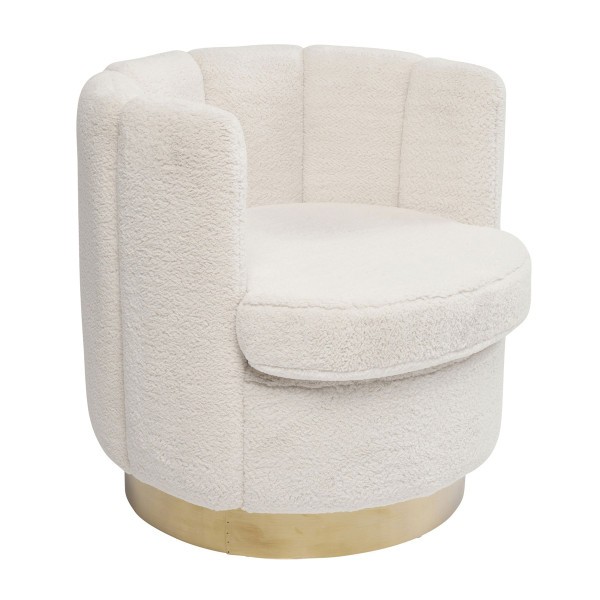 Ronde teddy fauteuil wit