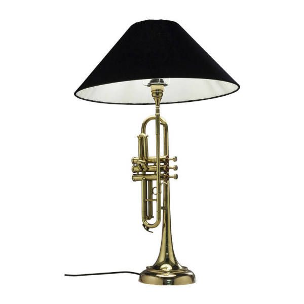 Tafellamp met gouden trompet