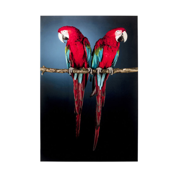 Glas schilderij papegaaien