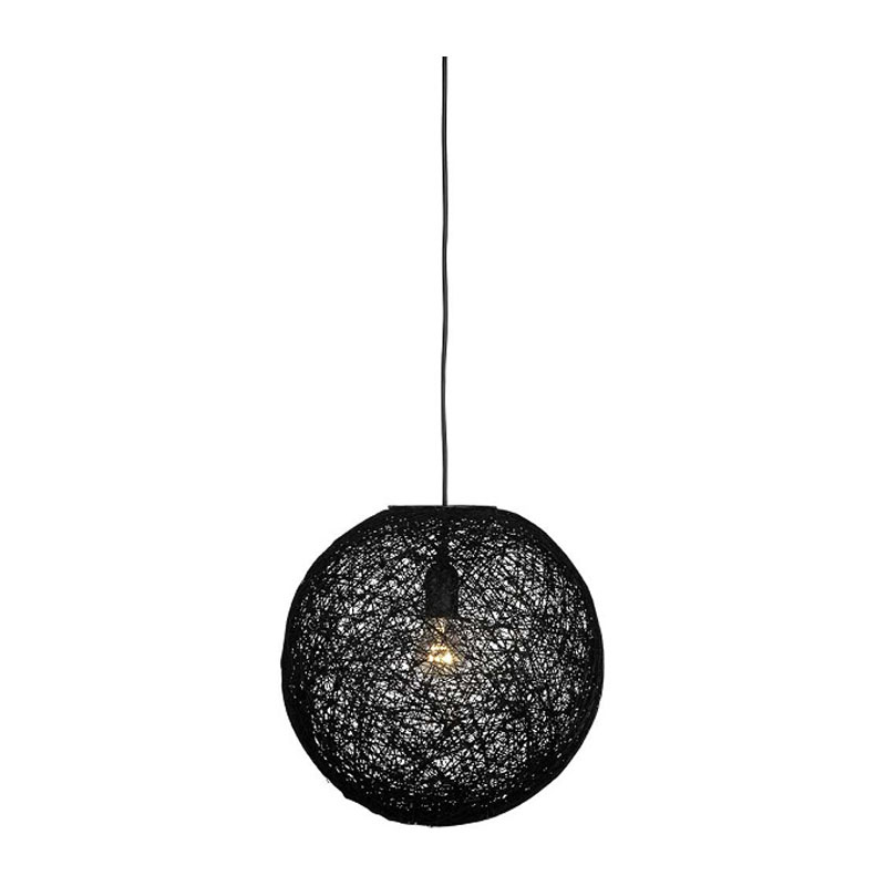 Moderne hanglamp van zwart vlas 60cm