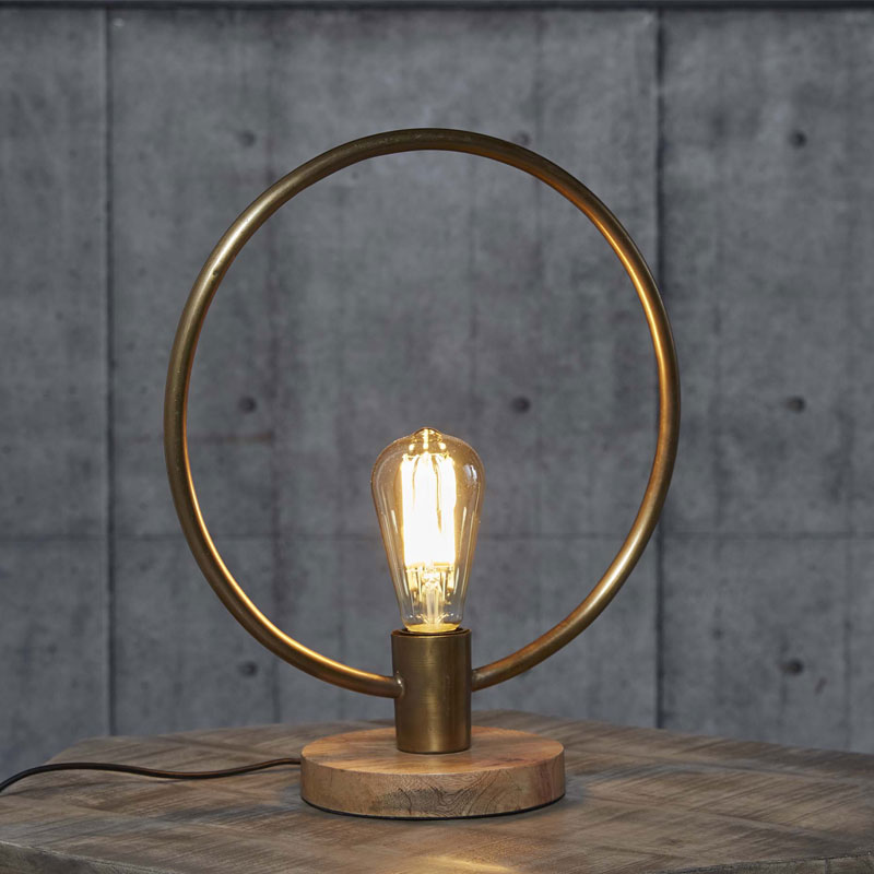 Cirkel tafellamp brons