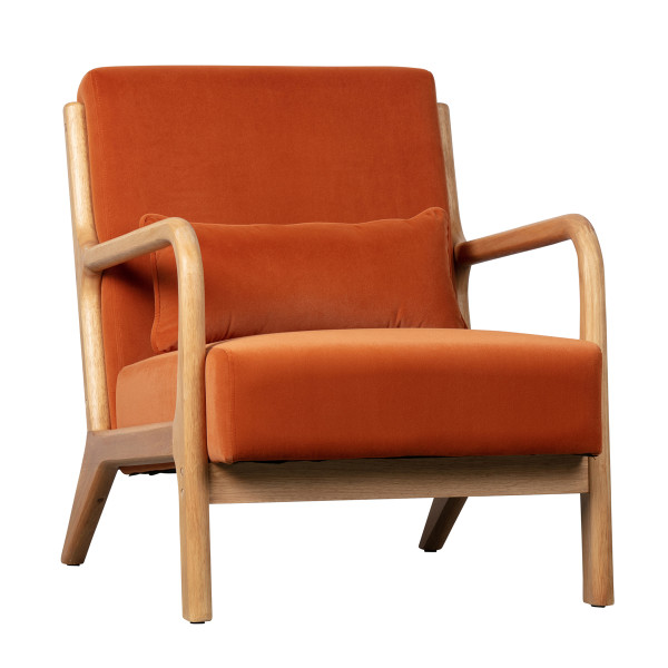 Retro fauteuil oranje fluweel