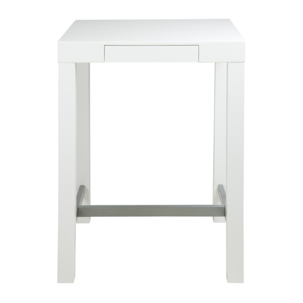 Wit houten bartafel met opbergruimte 80x80