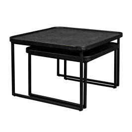 Vierkante salontafelset zwart