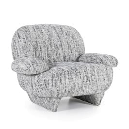 Design fauteuil gemeleerde stof