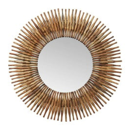 Grote ronde spiegel hout