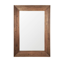 Spiegel met dikke houten rand