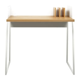Compact bureau wit met hout
