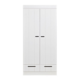 Witte kledingkast 2-deurs met lades