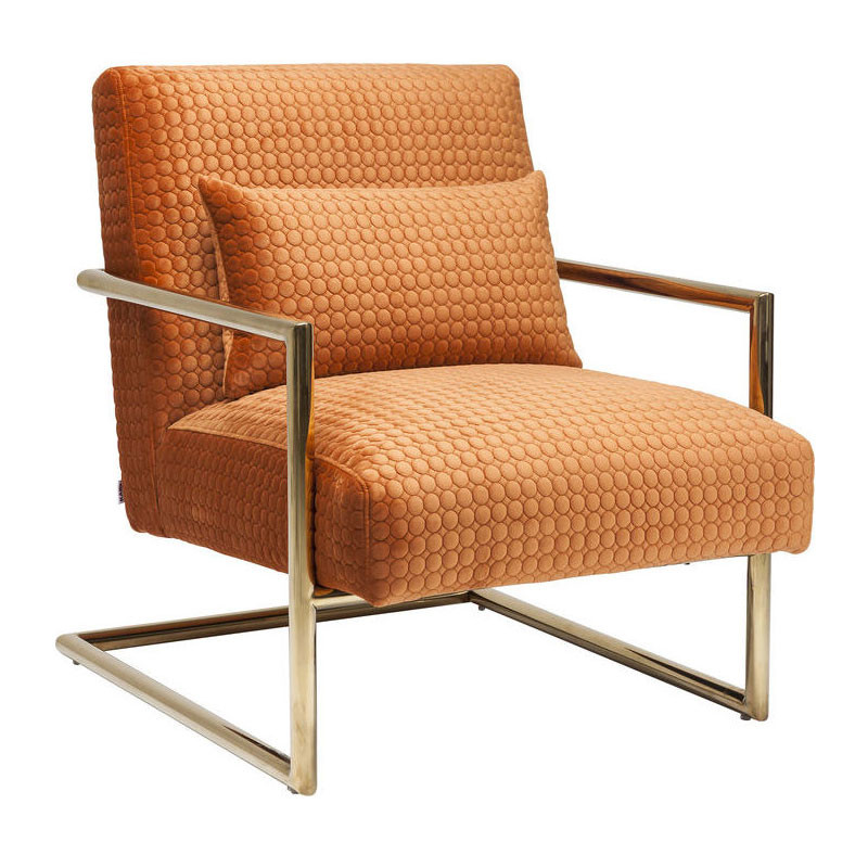 Zeeanemoon Malawi kubus Kare Design Living Vegas | Oranje fauteuil met motief | 80686 | LUMZ