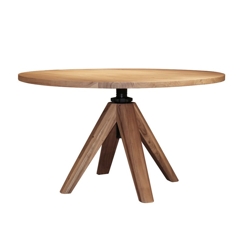 bekken stijl voordeel Ronde houten eettafel in hoogte verstelbaar | Giani Okolo | LUMZ
