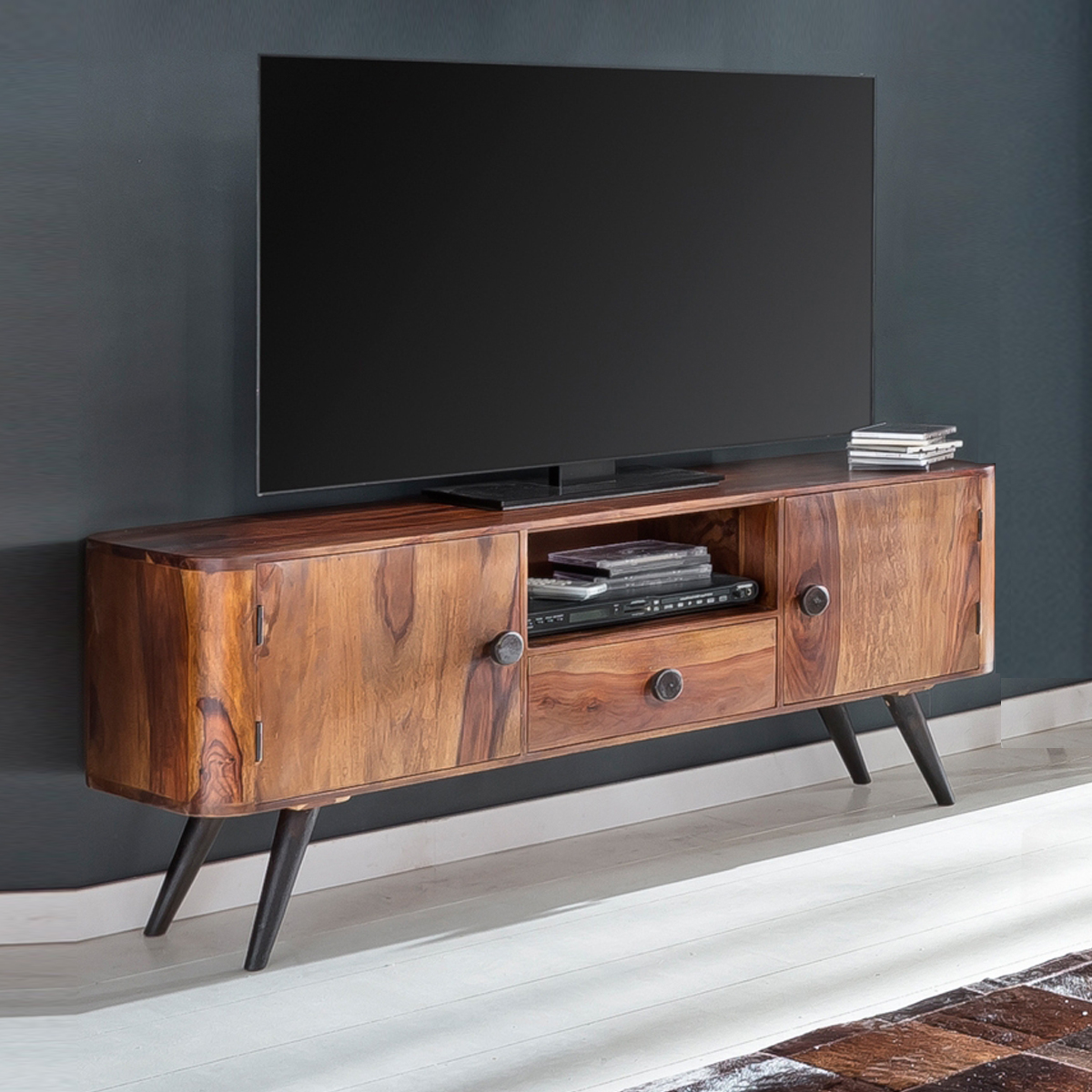 Aankondiging overeenkomst steek TV-meubel van sheesham hout | Lavis Lynn | LUMZ