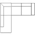 Open eiland links + 3 zits rechts - 95/222 x 304 cm - +€ 2.754,00